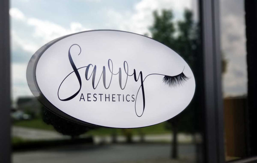 savvy aesthetics outdoor sign