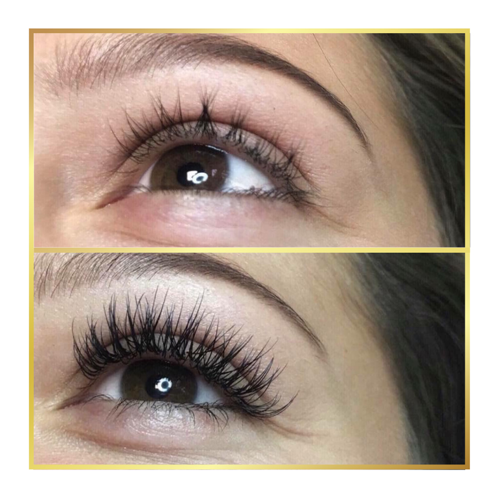 before and after eyelash extensions