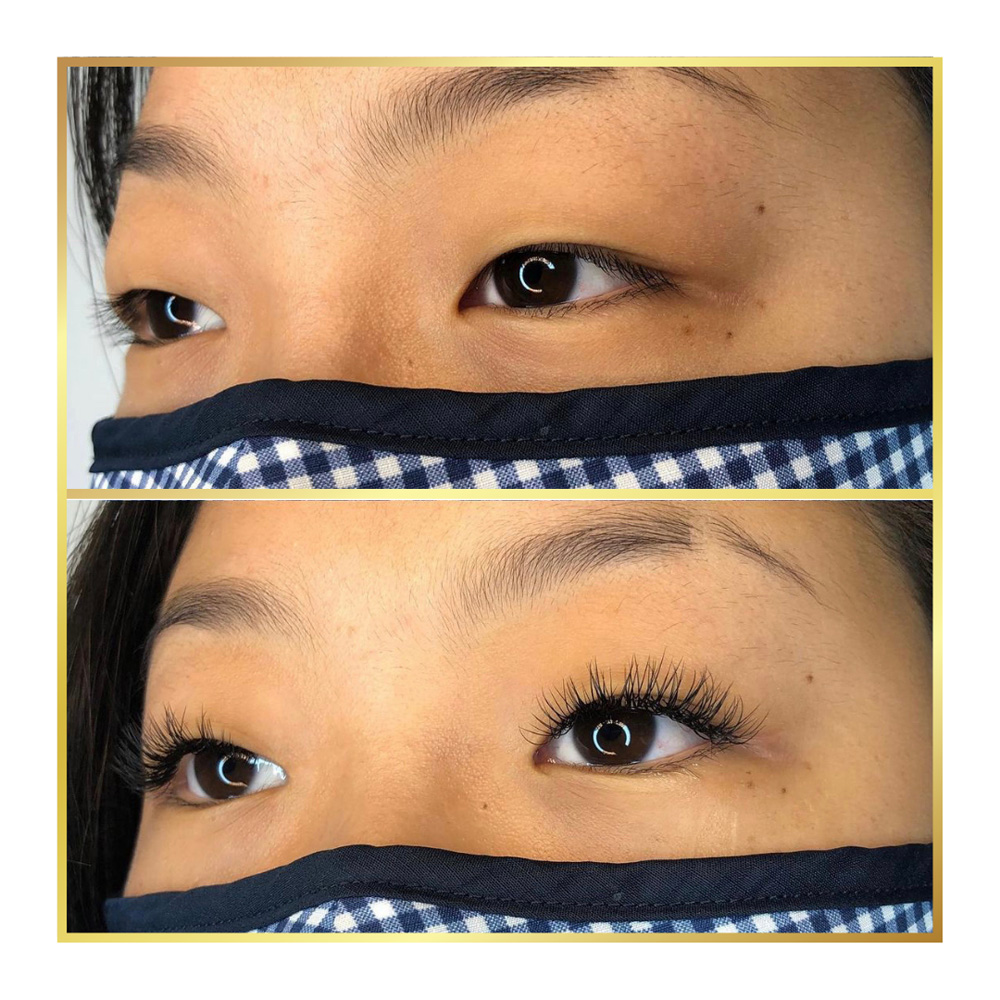 before and after classic eyelash extensions