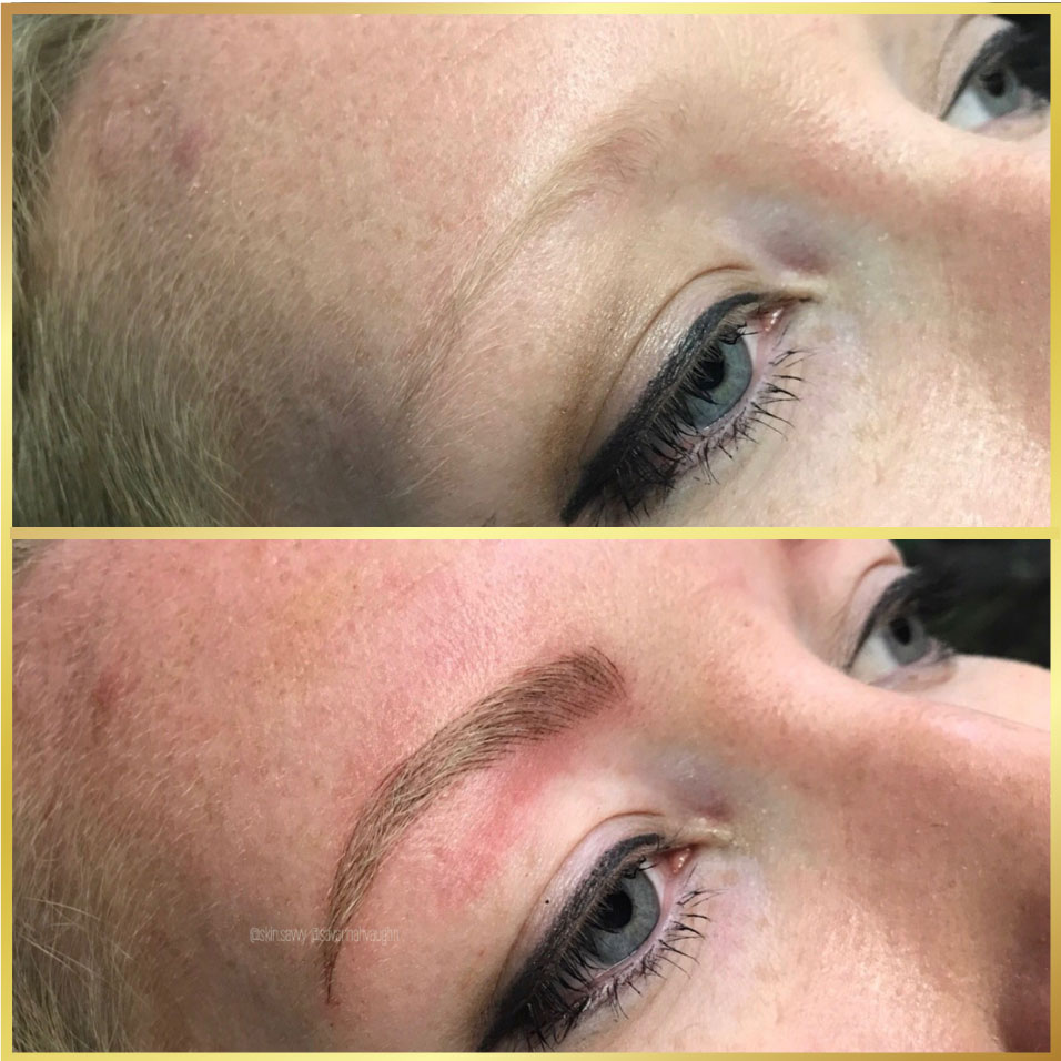 before and after microblading